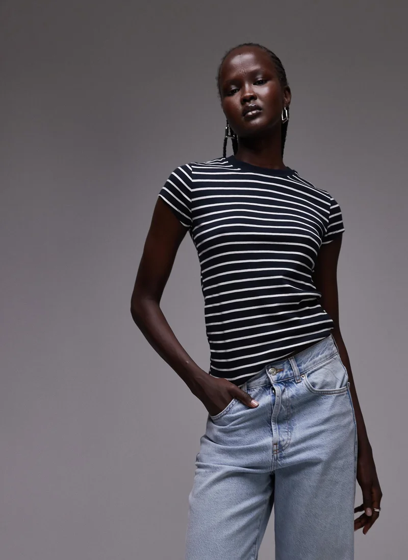 TOPSHOP Stripe Longline Everyday T-Shirt