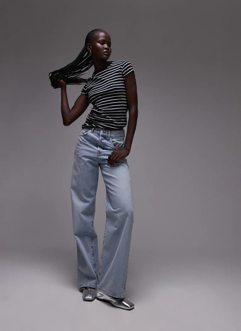 TOPSHOP Stripe Longline Everyday T-Shirt