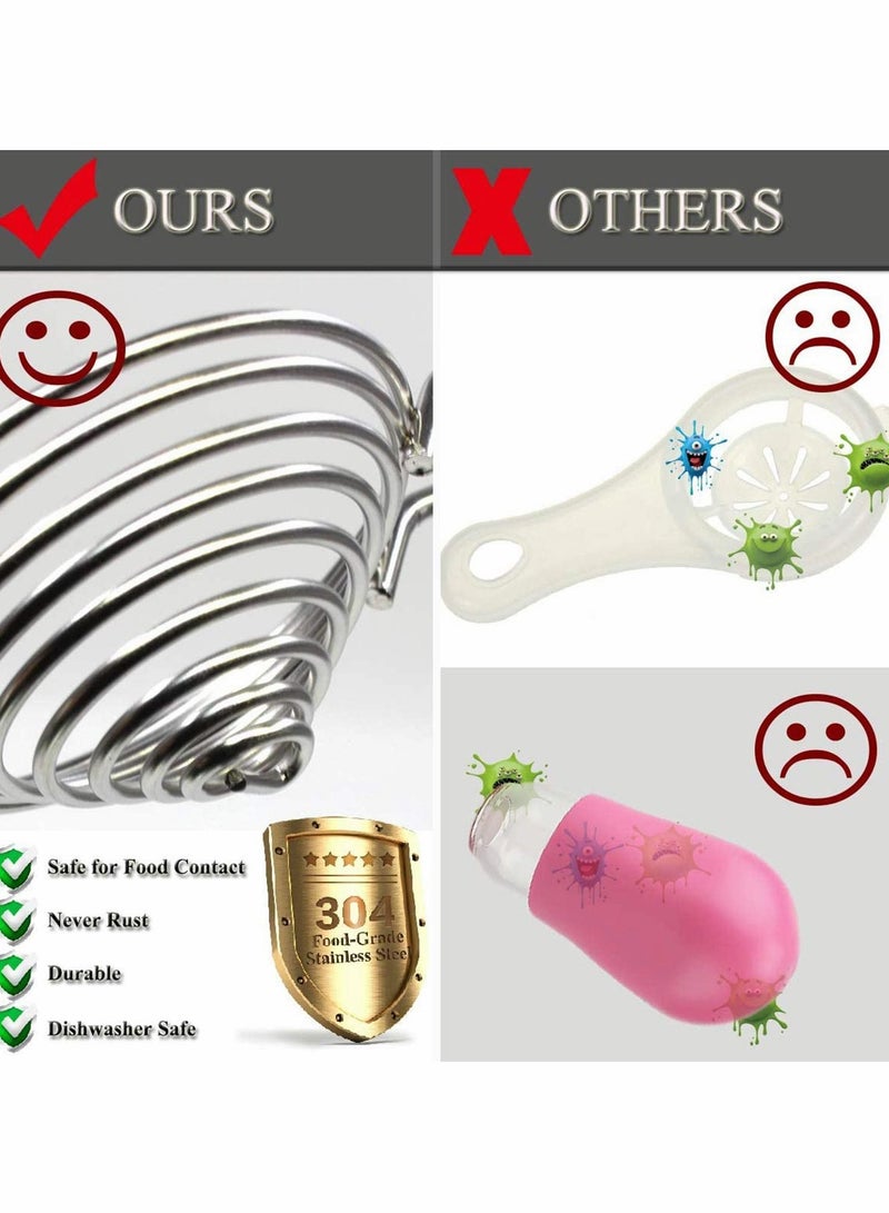 KASTWAVE Egg Separator,Stainless Steel Egg Yolk Separator Egg White Divider Egg Fliter Extractor Cooking Baking Tools,Dishwasher Safe & Silver - Image 5