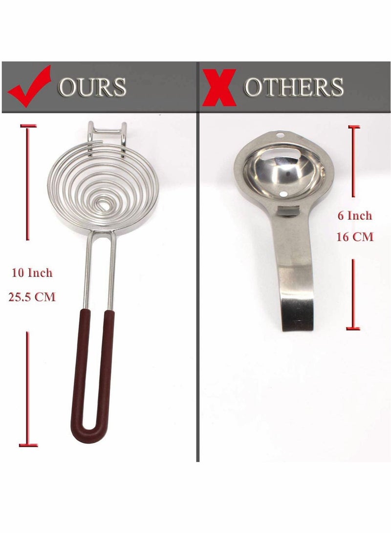 KASTWAVE Egg Separator,Stainless Steel Egg Yolk Separator Egg White Divider Egg Fliter Extractor Cooking Baking Tools,Dishwasher Safe & Silver - Image 2