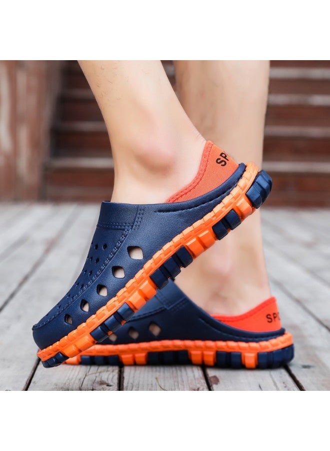 NIBEMINENT Summer Outdoor Beach Slippers Men's Casual Sea Side Vacation Outer Wear Hole Hole Slippers Non-Slip Casual Trendy Slippers  - Image 2