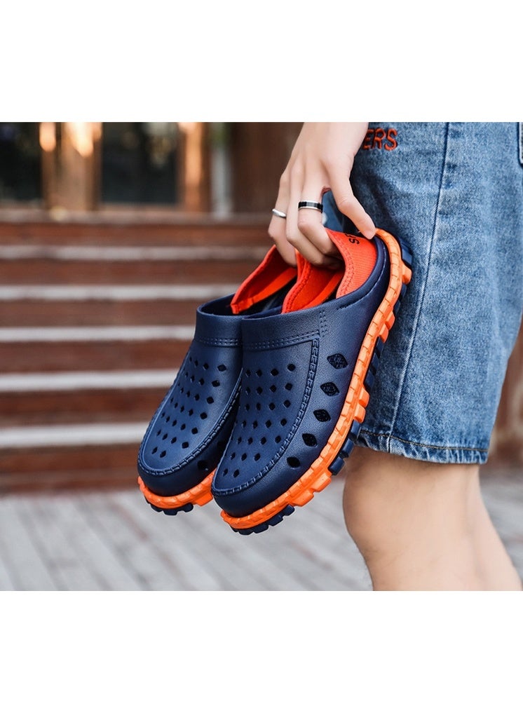 NIBEMINENT Summer Outdoor Beach Slippers Men's Casual Sea Side Vacation Outer Wear Hole Hole Slippers Non-Slip Casual Trendy Slippers  - Image 3