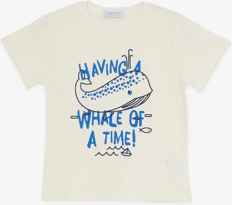 مكاوي Breeze Boy's Shorts Set Fun Whale Printed 1.5-5 Years, Cream