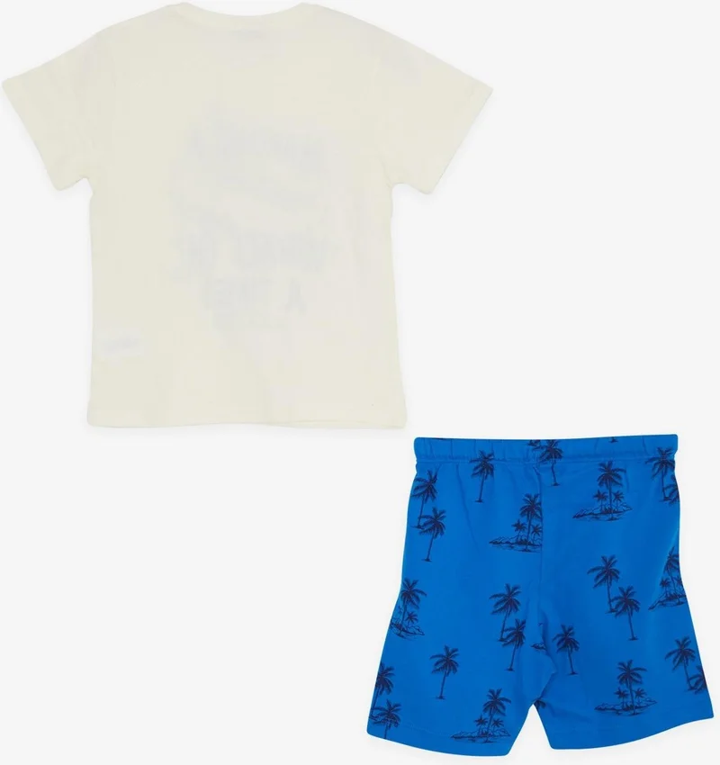 مكاوي Breeze Boy's Shorts Set Fun Whale Printed 1.5-5 Years, Cream