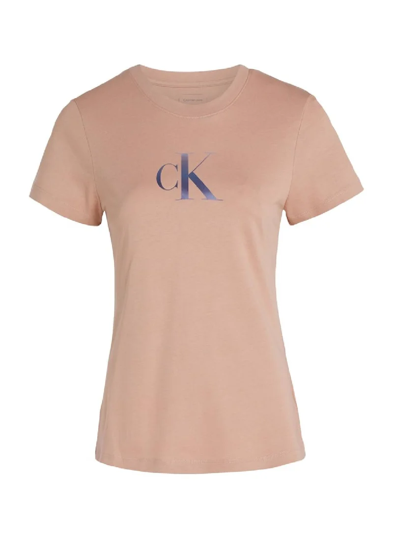 Calvin Klein Jeans Women's Slim Monogram T-Shirt - Cotton, Orange