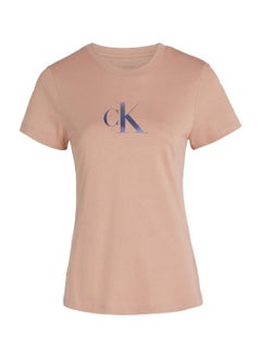 Calvin Klein Jeans Women's Slim Monogram T-Shirt - Cotton, Orange  - Image 2