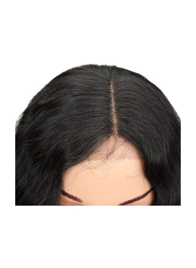 إستيل شعر مستعار أمامي من الدانتيل 24 شعر مستعار صناعي مموج طويل 4.5 جزء عميق HD دانتيل شفاف للنساء شعر مستعار بكثافة 130٪ لون أسود - Image 5