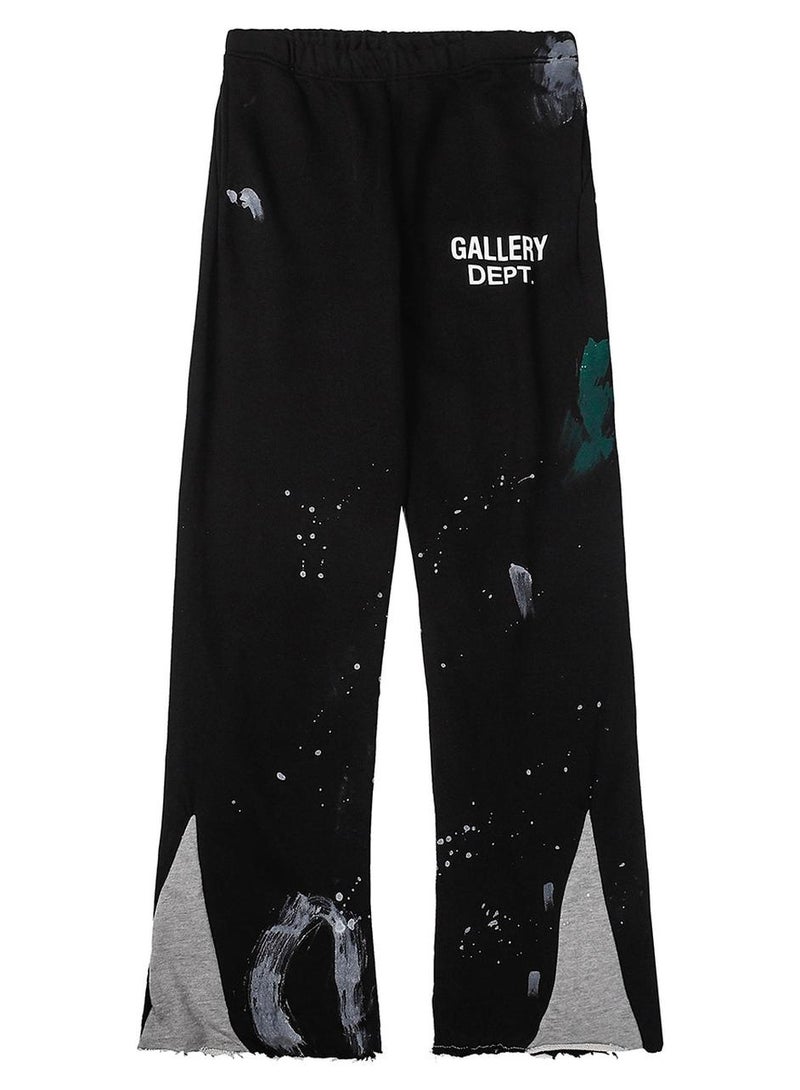 2022 علامة أزياء الشارع الأوروبية والأمريكية غاليري ديبت طباعة حبر رذاذ خياطة بنطلونات كاجوال للرجال والنساء بتصميم ميكرو-فليرد - Image 1