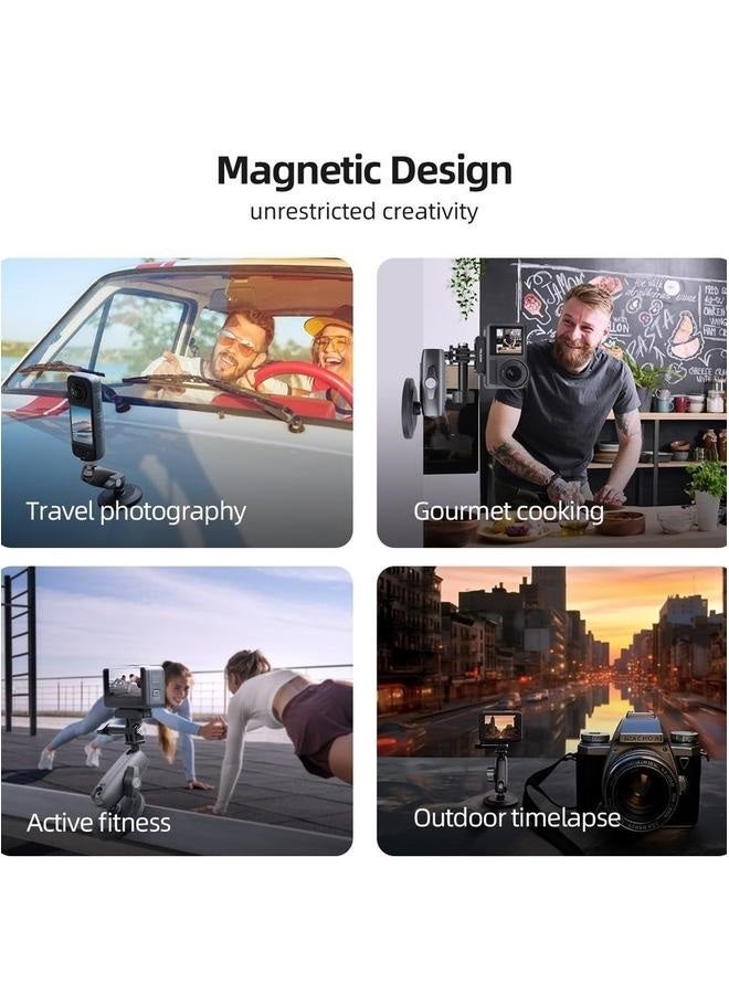 Magnetic Mount Magnet Metal Mounts Accessories for Action Camera, 360 Quick Release Car Holder Attach for GoPro Max Hero 12 11 10 9 8 7 6 Insta360 X2 X3 Go3 Ace Pro DJI Action 4 Osmo Pocket 3  - Image 5