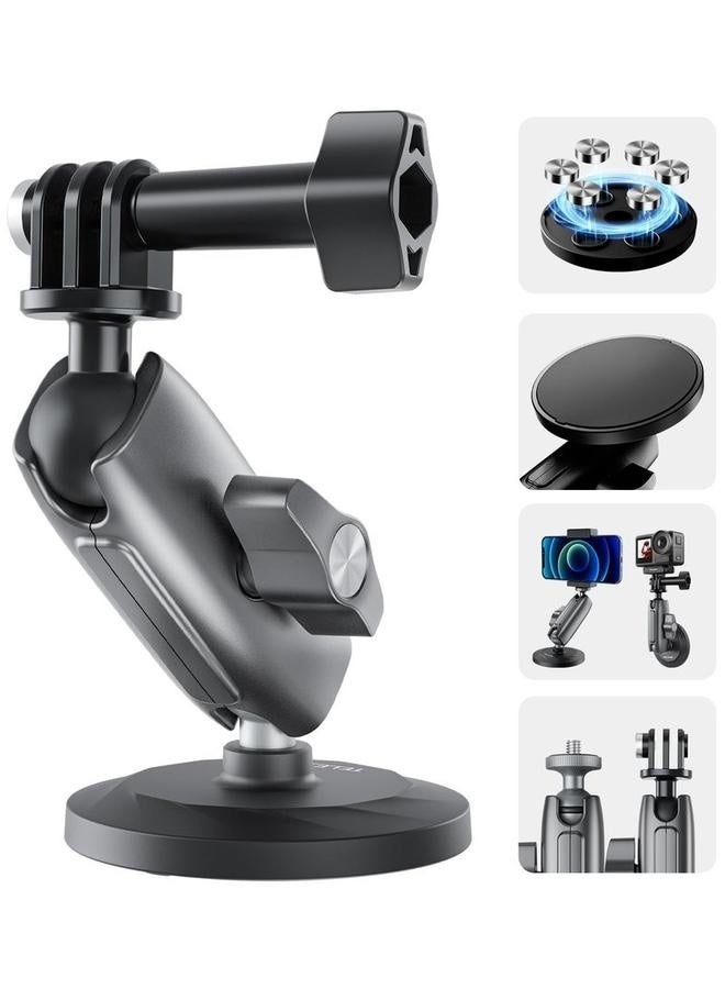 Magnetic Mount Magnet Metal Mounts Accessories for Action Camera, 360 Quick Release Car Holder Attach for GoPro Max Hero 12 11 10 9 8 7 6 Insta360 X2 X3 Go3 Ace Pro DJI Action 4 Osmo Pocket 3  - Image 1