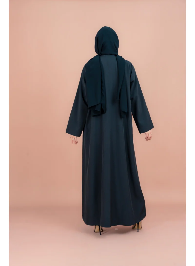 IKKXA Traditional Crystal Floral Design Abaya AIK042