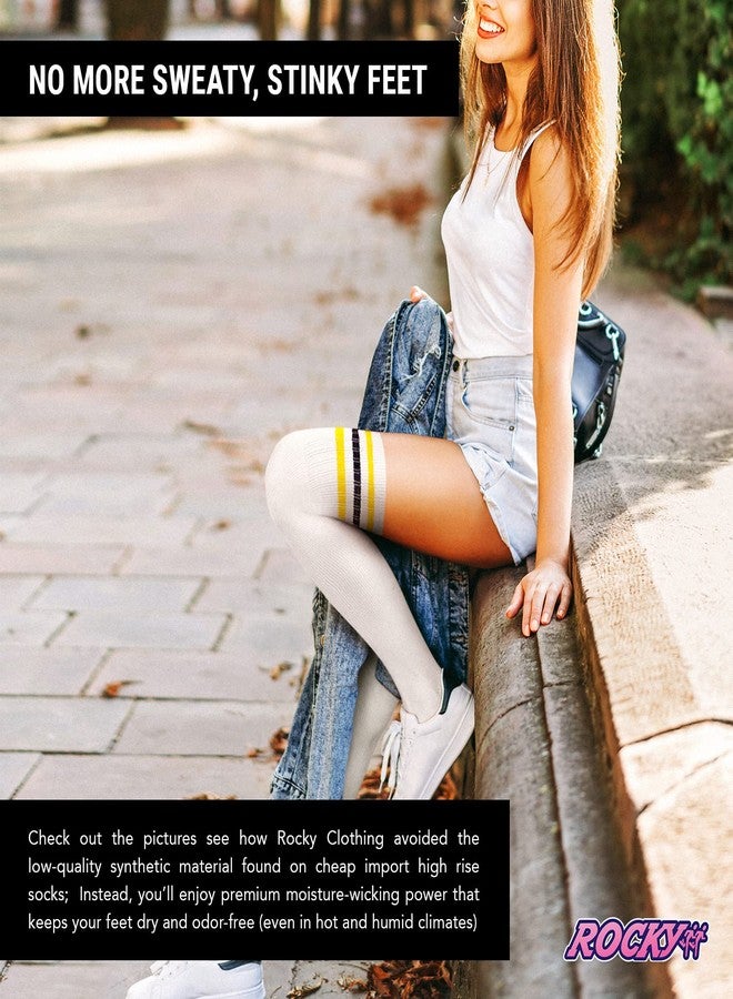 Rocky Women's Knee High Tube Socks (3 Pack) Size 9-10-13-18, White, Black, Gray - Image 5