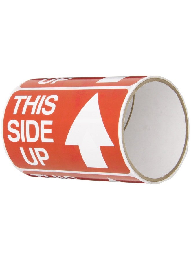 TapeCase Shiplbl08850 Shiplbl088 Printed Red Labelling Tape (Pack Of 50) Adhesive Sticker Tape With White “This Side Up” Lettering. Labels And Adhesives