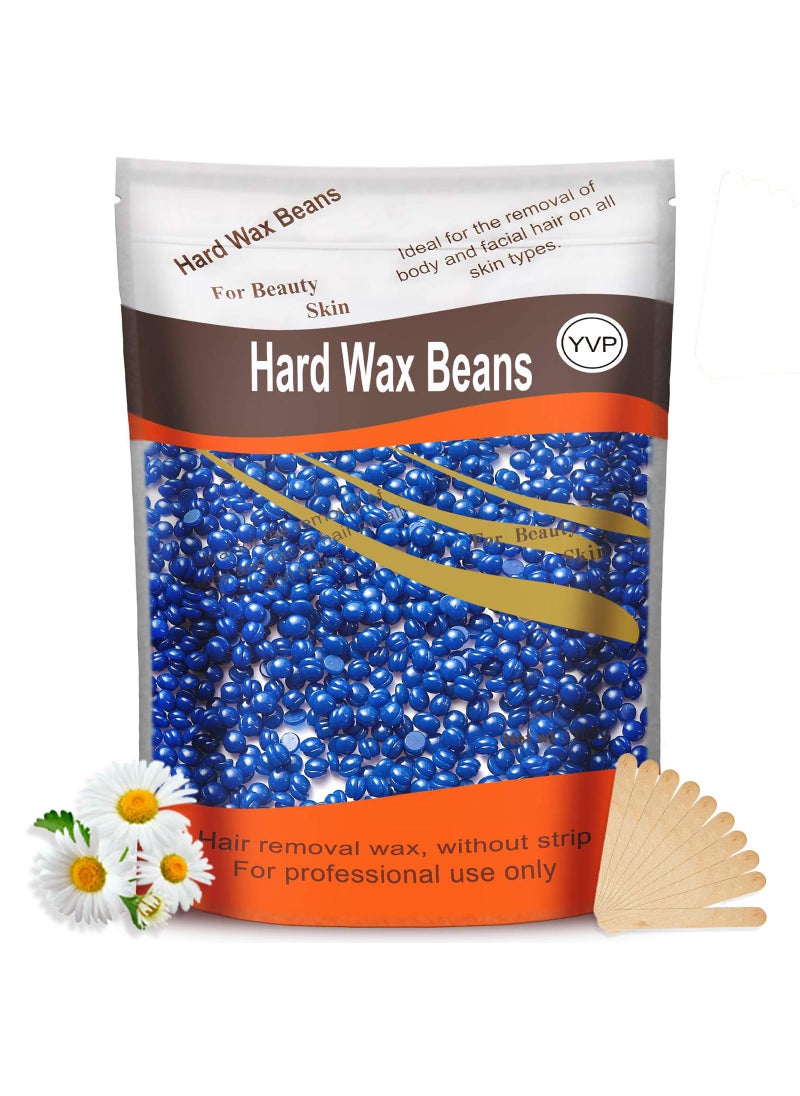Yovanpur Hard Wax Beads for Hair Removal, Yovanpur Wax Beads for Sensitive Skin, Har Wax Beans for Coarse Hair, Waxing beads for Face, Eyebrow, Body, Bikini, Brazilian At Home 300g (10 Oz)/bag (Blue) 