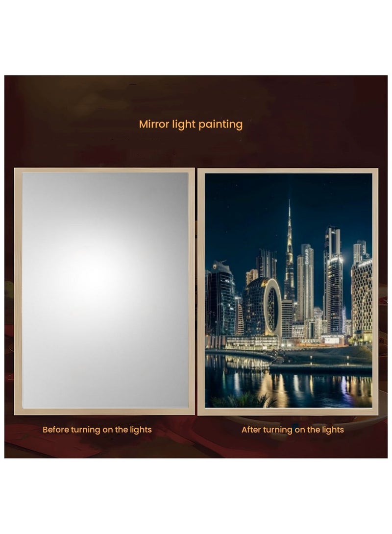 آنا 8 بوصة مرآة دبي الإضاءة الليلية اللوحة الديكور جدار مشرق الفن - أدى غرفة نوم ، غرفة المعيشة والدراسة فن الإضاءة الإبداعية ديكور المنزل - Image 2