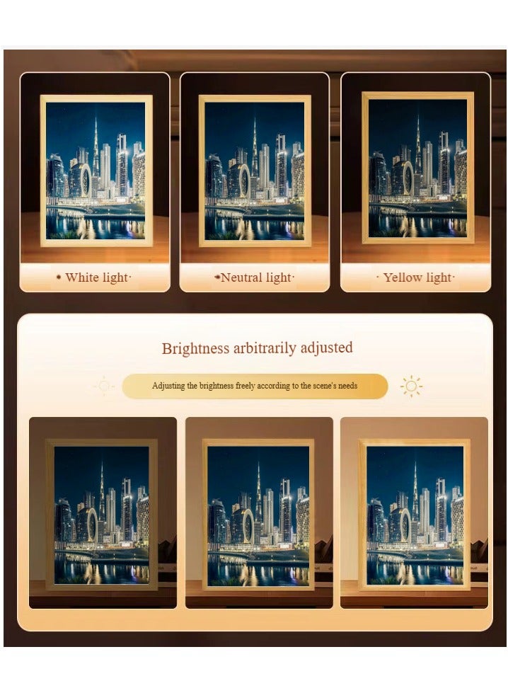 آنا 8 بوصة مرآة دبي الإضاءة الليلية اللوحة الديكور جدار مشرق الفن - أدى غرفة نوم ، غرفة المعيشة والدراسة فن الإضاءة الإبداعية ديكور المنزل - Image 3