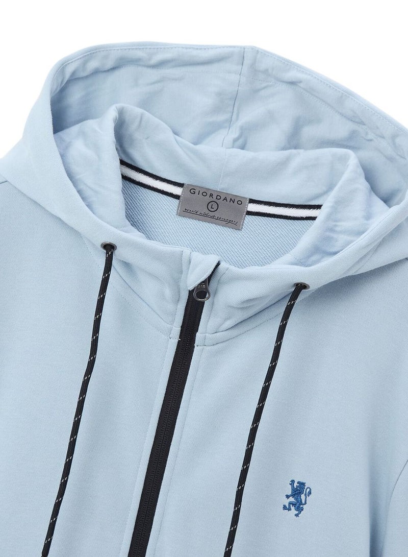 GIORDANO Men's Slim Fit French Terry Knit Hoodie Jacket - Image 3