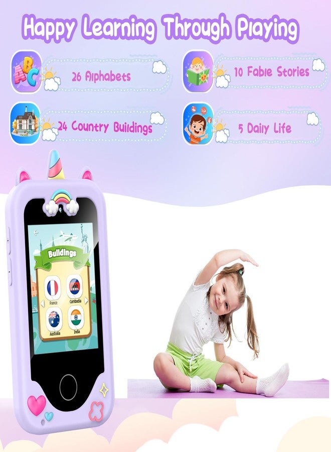 WEOLULI Kids Smart Phone Gifts Toys for Girls Boys Age 3-8,Toddler Learning Toys with Educational Games, 3 4 5 7 8 9 6 8 9 Year Old Girl Birthday Gift Ideas-Purple - Image 4