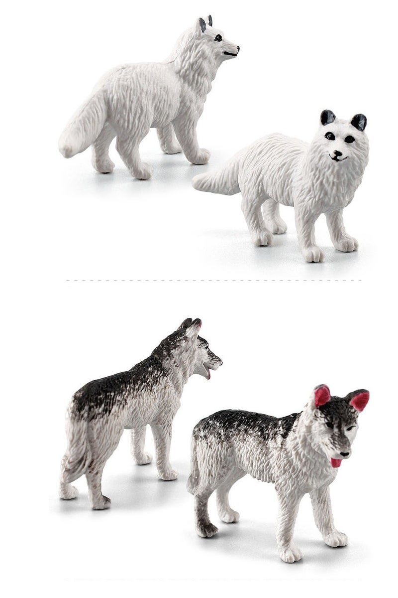 هالامودو مجموعة حيوانات القطب الشمالي 10 قطعة ، أرقام الحيوانات البرية الواقعية ، الزينات البرية ، الألعاب المعرفية في حديقة حيوانات الغابة ، هدايا عيد ميلاد الأطفال - Image 5