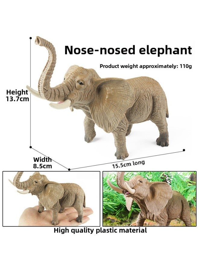 Simulation Wild Animal Elephant Lion Tiger Cow Goat Rhino Horse Cheetah Children's Plastic Model Toy
