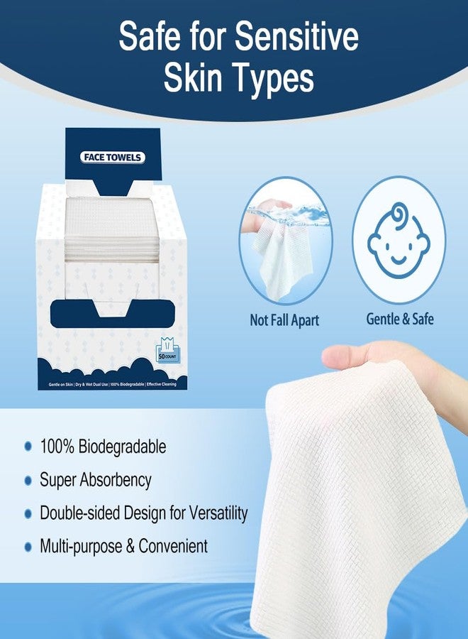 GLIMGLINT Face Towels, 100 Count (2 Box) Disposable Face Towelettes, Biodegradable Makeup Remover Dry Wipes, Super Soft Clean Facial Towels Wash Cloth for Sensitive Skin - Image 5