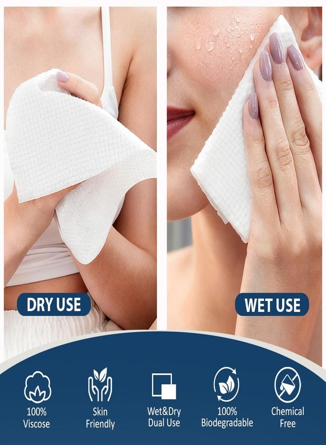 GLIMGLINT Face Towels, 100 Count (2 Box) Disposable Face Towelettes, Biodegradable Makeup Remover Dry Wipes, Super Soft Clean Facial Towels Wash Cloth for Sensitive Skin - Image 3