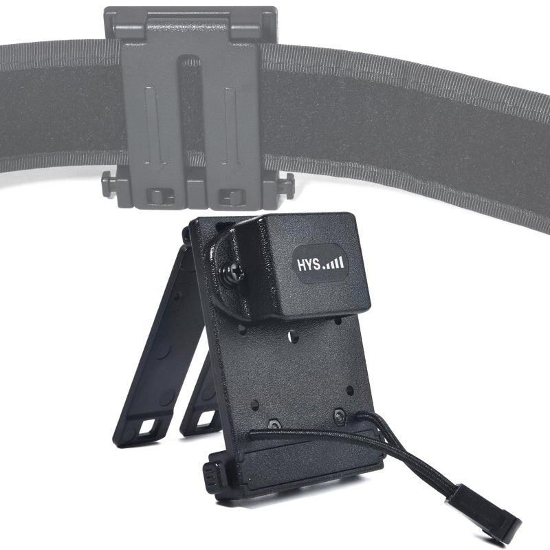 HYS Tactical MOLLE Holder for Belt, Vest, or Pack, Walkie Talkie Holder with Belt Clip Mount Base, Heavy-Duty Secure Hold with Quick-Release Buckle for Baofeng UV-5R Motorola & Kenwood HT Radio - Image 1