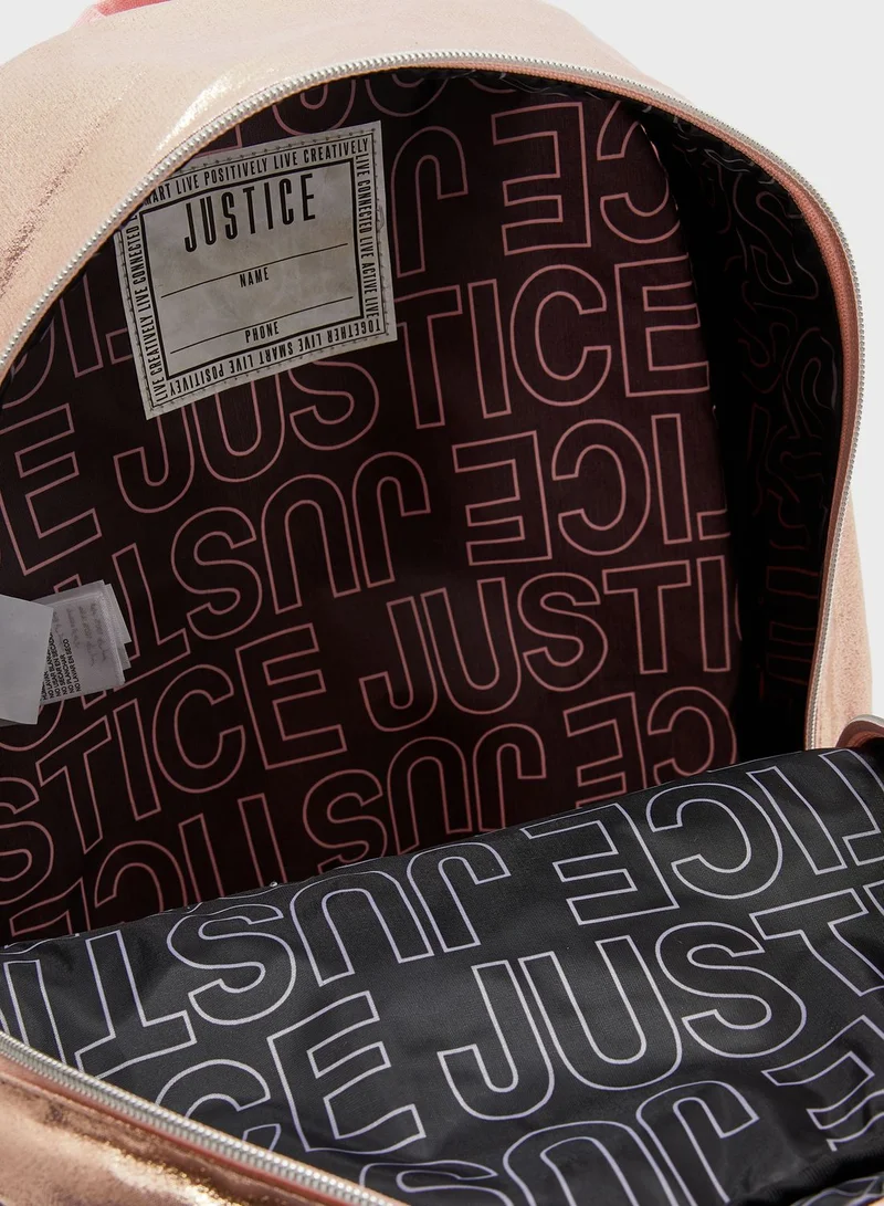 Justice Kids Quilted Unicorn Initial Backpack