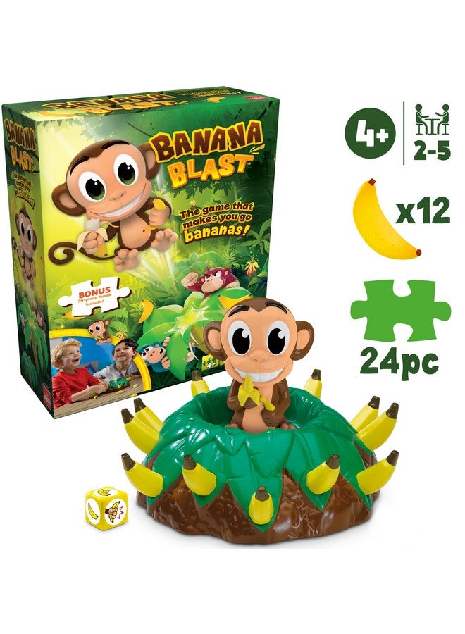 جولايث لعبة Banana Blast - اسحب الموز حتى يقفز القرد - تتضمن لغزًا ملونًا ممتعًا مكونًا من 24 قطعة من Goliath، باللون الأخضر - Image 3
