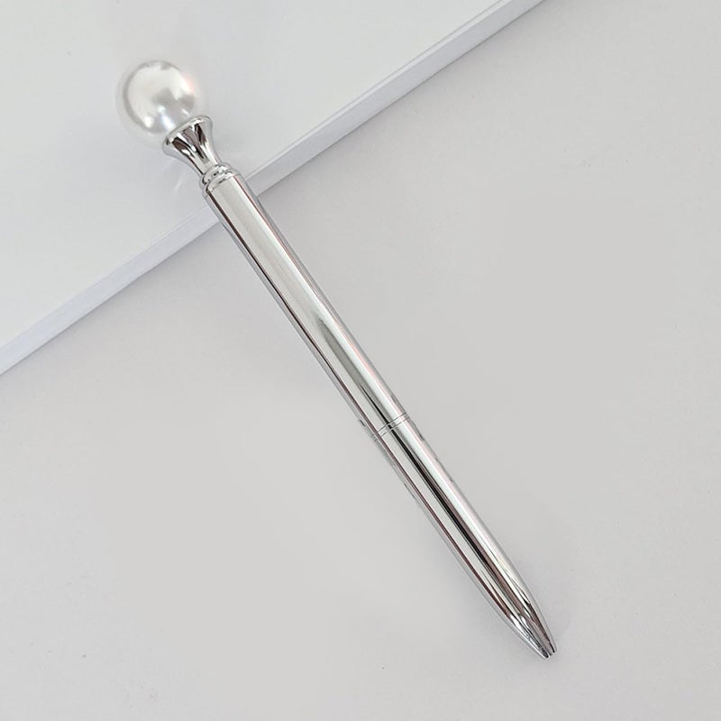 Metal Ballpoint Pens 5 Pack Pearl Finish Ergonomic Multi Tone Gold Silver Rose Gold Black White - Image 5