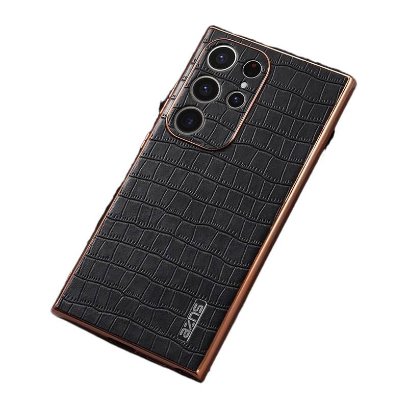 غطاء واقي بملمس جلد لـ Samsung S26 Ultra / Samsung S26 مع تغطية كاملة ومقاوم للخدش مع مقاوم للصدمات مع حماية من السقوط باللون أسود - Image 1