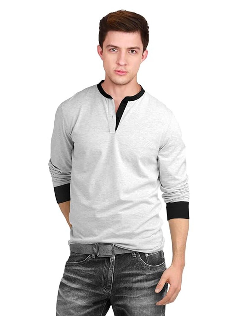 Fanideaz Men's Regular Fit T-Shirt (FAHN0266EM_L_Grey, Ecro Melange_L) - Image 1