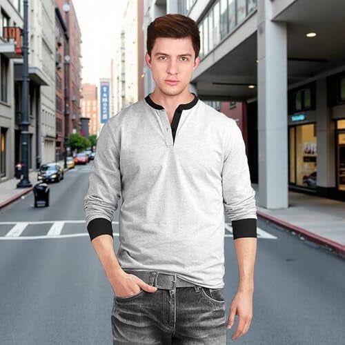 Fanideaz Men's Regular Fit T-Shirt (FAHN0266EM_L_Grey, Ecro Melange_L) - Image 4