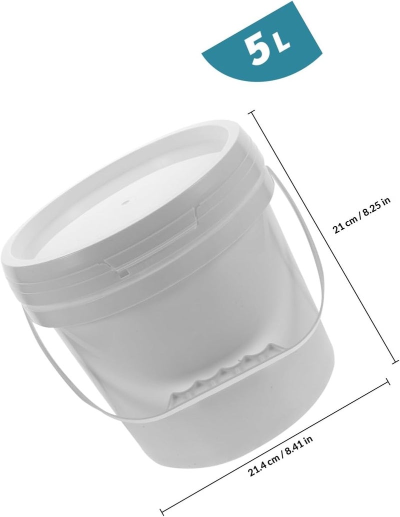 STOBAZA Food-Grade Sealed Plastic Paint Bucket with Lid and Handle 5l, Pp Material Paint Storage Container for Painting and Home Use - Image 2