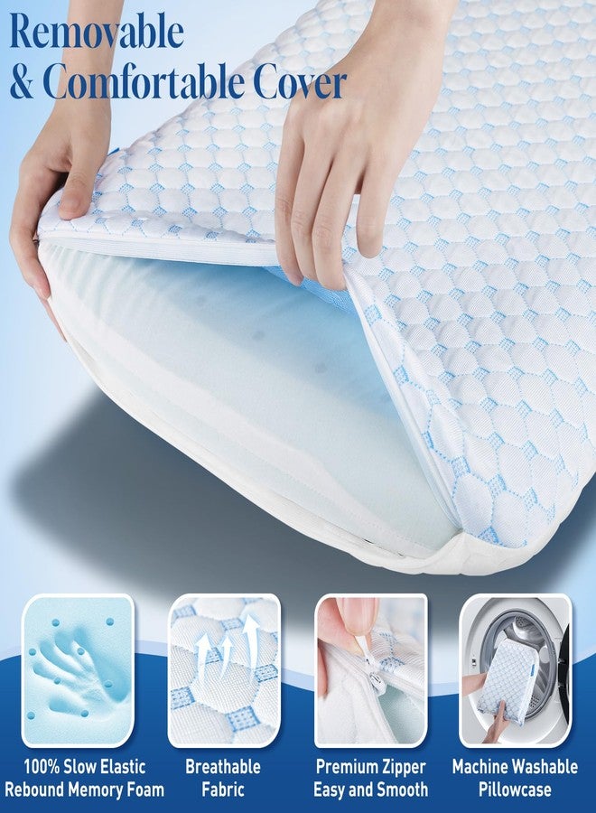 CloudBliss 2.75” Ultra Thin Pillows for Side | Back | Stomach Sleepers, Memory Foam Flat Pillow, Low Profile Sleeper Pillows with Double Sided Comfortable Breathable Pillow Cover, Standard - Image 3