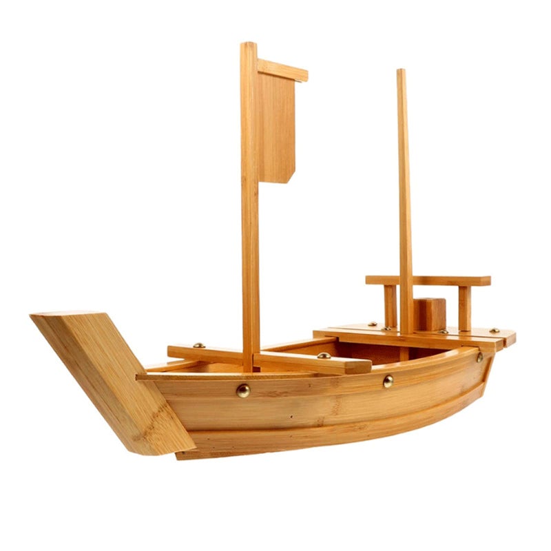 WINIAER 20 Inch Wooden Sushi Boat Serving Tray Large Sushi Boat Plate for Sashimi Board Seafood Party Great for Sushi Restaurant or Home 204inch52cm