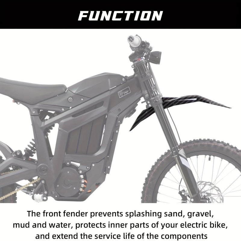 Carbon Fiber Pattern Front Mud Guard for Electric Dirt Bike Protective Cover - Image 4