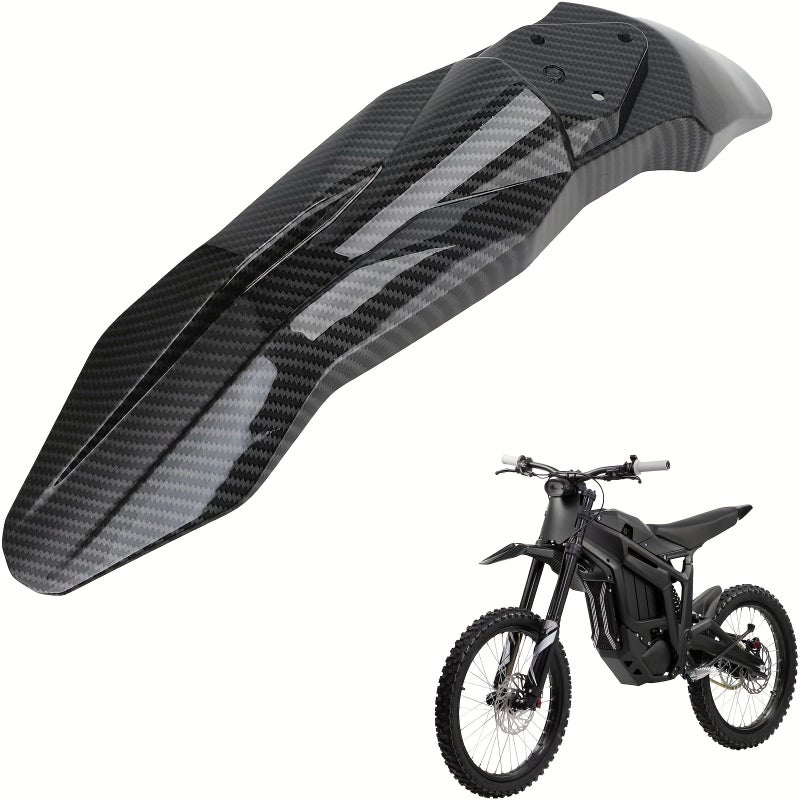 Carbon Fiber Pattern Front Mud Guard for Electric Dirt Bike Protective Cover - Image 1