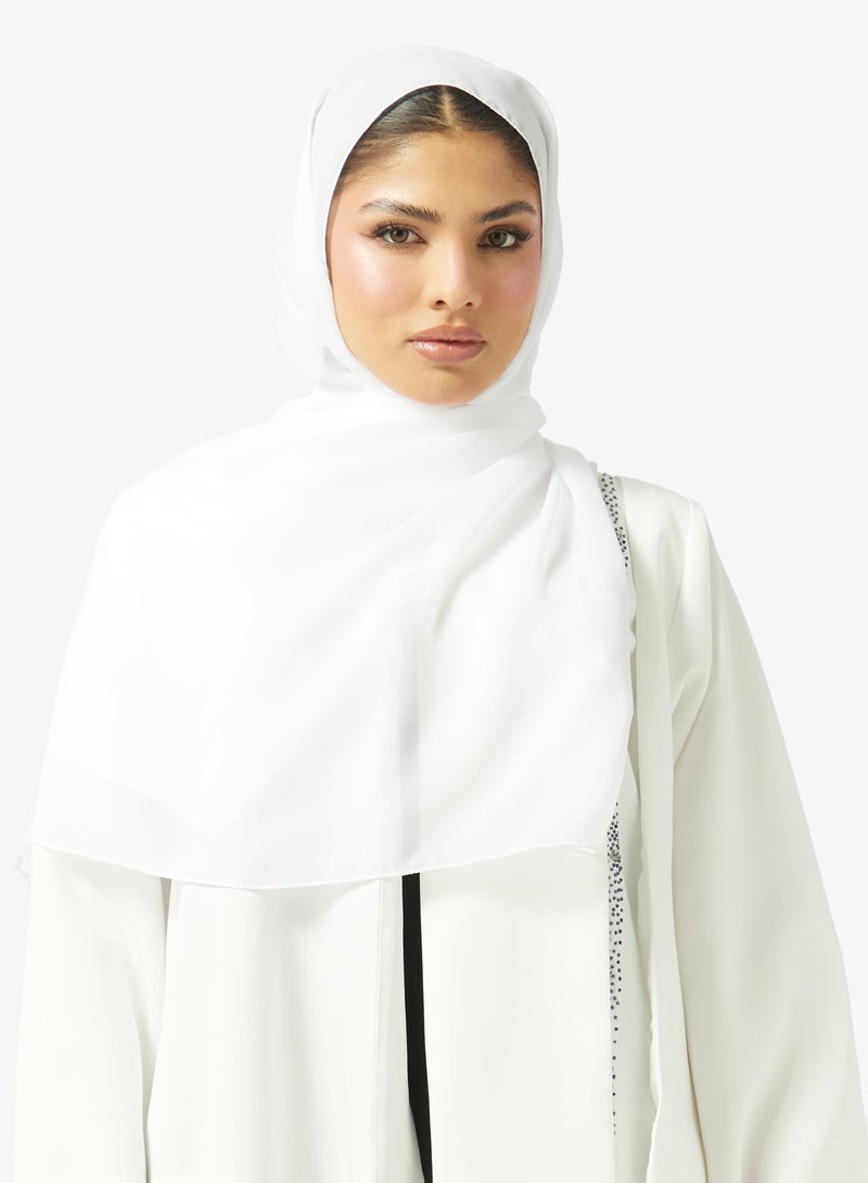 hayas closet Embellished Open Front V Neck Abaya - Image 4