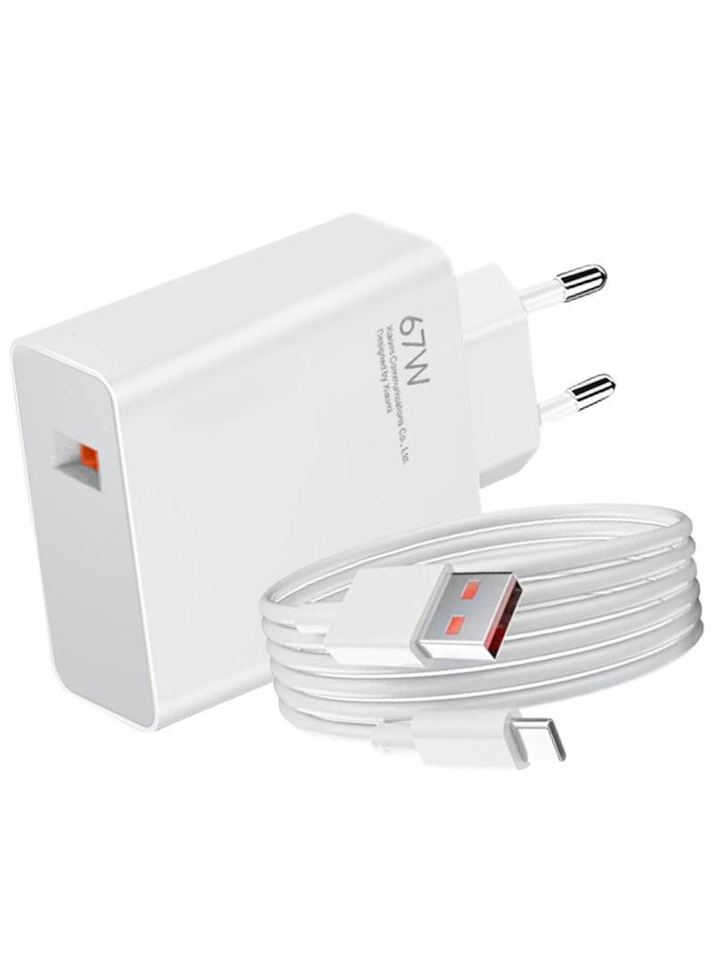 ELTRAZONE Original Xiaomi 67W USB Wall Charger – Includes USB to USB-C Cable, Fast Charging for Phones, Tablets & More - Image 1