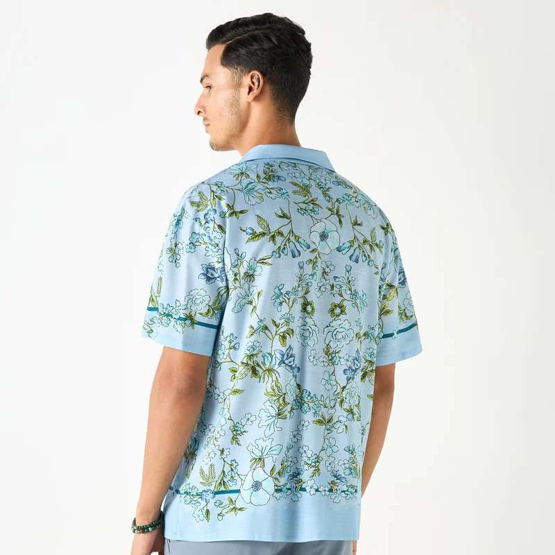 Splash FAV Relaxed Fit Floral Print Shirt with Camp Collar
