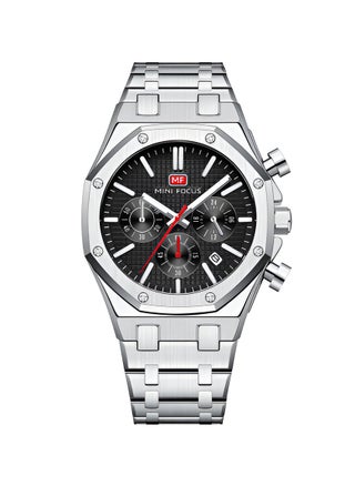 Mini Focus Stainless Steel Chronograph Watch - Black Dial - pzsku/Z75A77F0FD6248A213718Z/45/1742383151/ff606114-6737-4f0d-8fe8-db0853ba9d4b