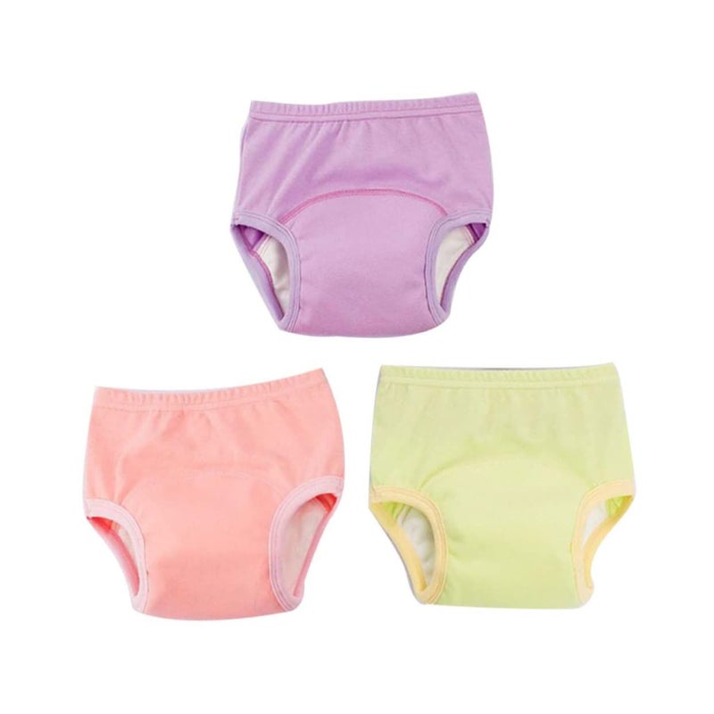 Potty Training Pants 3 Pack Cotton Breathable Diaper Cover Assorted Colors Comfortable Fit - Image 2