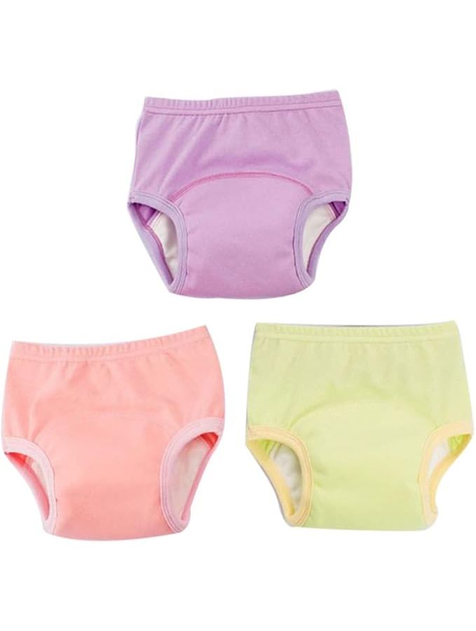 Potty Training Pants 3 Pack Cotton Breathable Diaper Cover Assorted Colors Comfortable Fit - Image 1