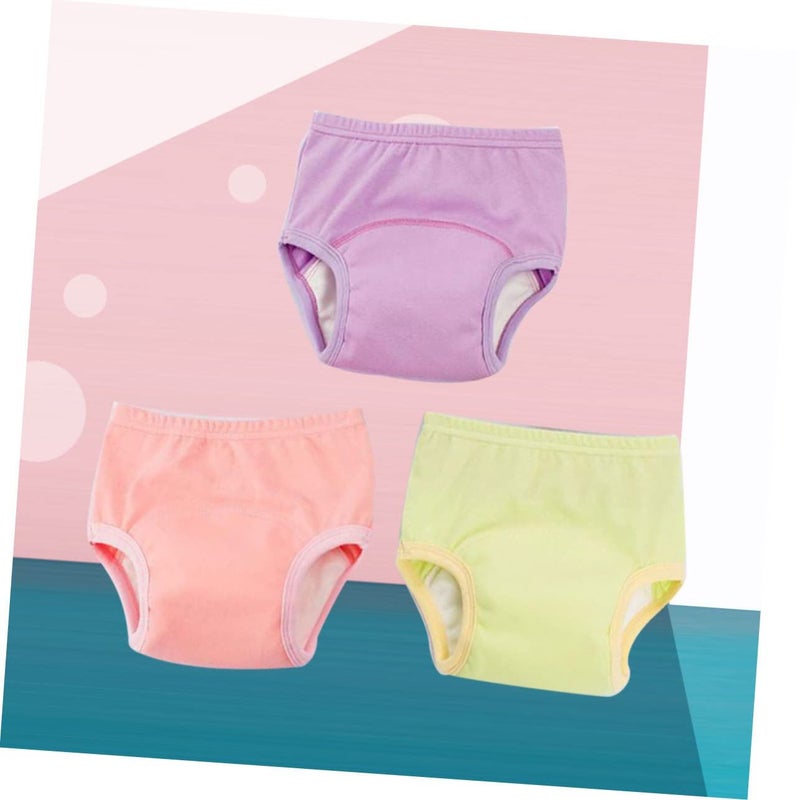 Potty Training Pants 3 Pack Cotton Breathable Diaper Cover Assorted Colors Comfortable Fit - Image 4