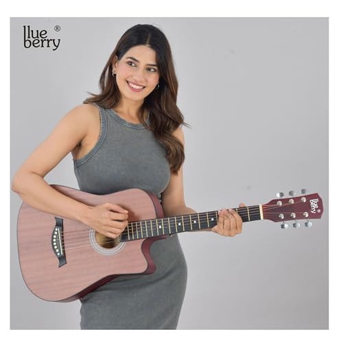BLUEBERRY, B-38C-SAPELE Acoustic Guitar Kit with Bag, Strap, One Pack Strings And 2 Picks - (Size:38 Inch) - Image 2