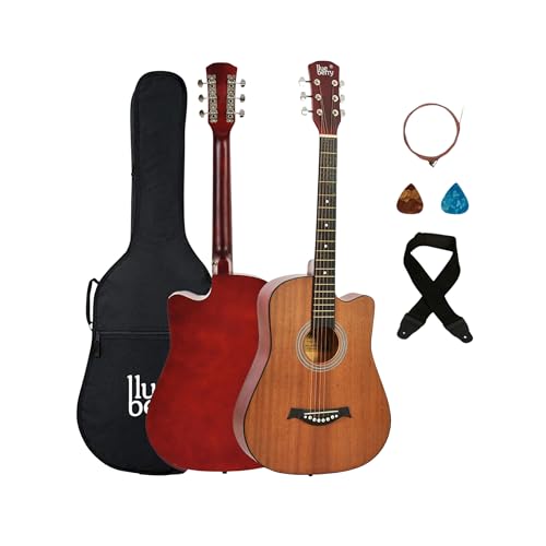 BLUEBERRY, B-38C-SAPELE Acoustic Guitar Kit with Bag, Strap, One Pack Strings And 2 Picks - (Size:38 Inch) - Image 1