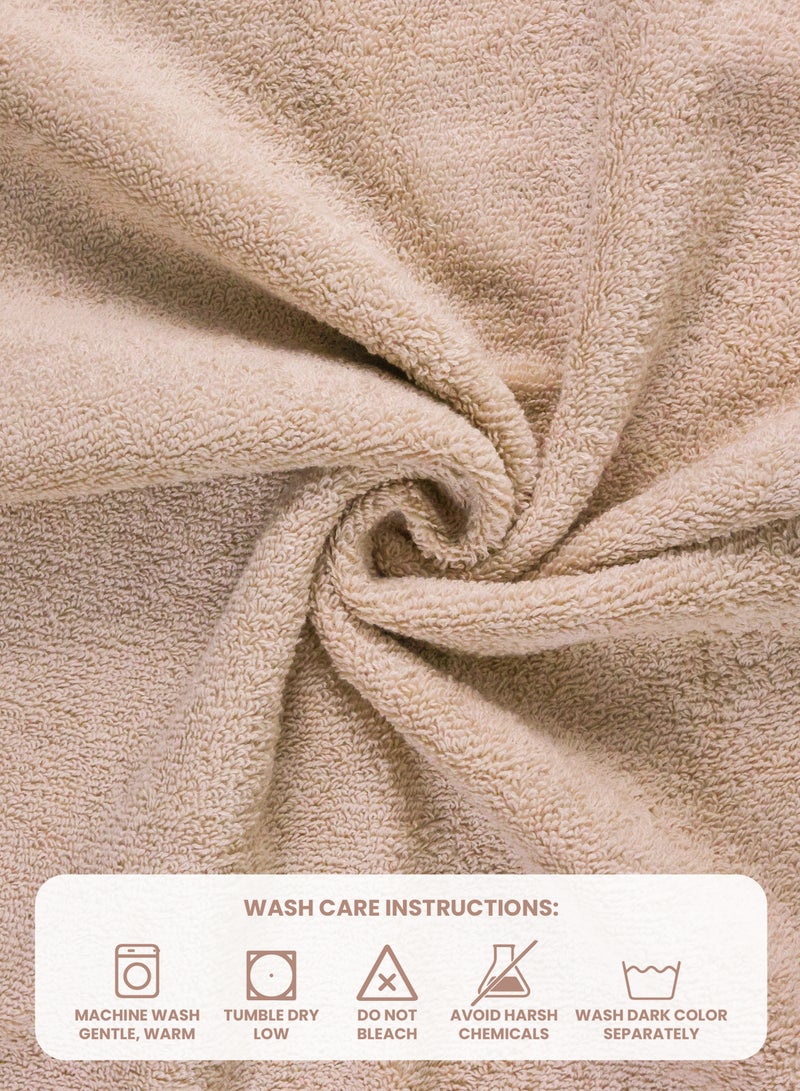 REZLAN UAE REZLAN Premium 4-Piece Hand Towel Set - 100% Cotton (40×60 cm/16×24 in) - Soft & Absorbent - SAND  - Image 2