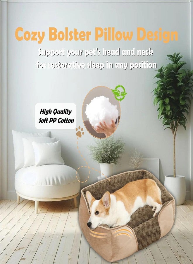 MeowMua Dog Bed for Small Medium Dogs, Cat Bed for Indoor Cats. Washable Orthopedic Dog Bed. Removable Sleeping Mat, Durable Pet Bed with Anti-Slip Bottom (Camel, Medium) - Image 2