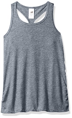 New Balance Kids Little Girl's Athletic Tank Top Shirt, Thunder Heather, 4 - Image 5